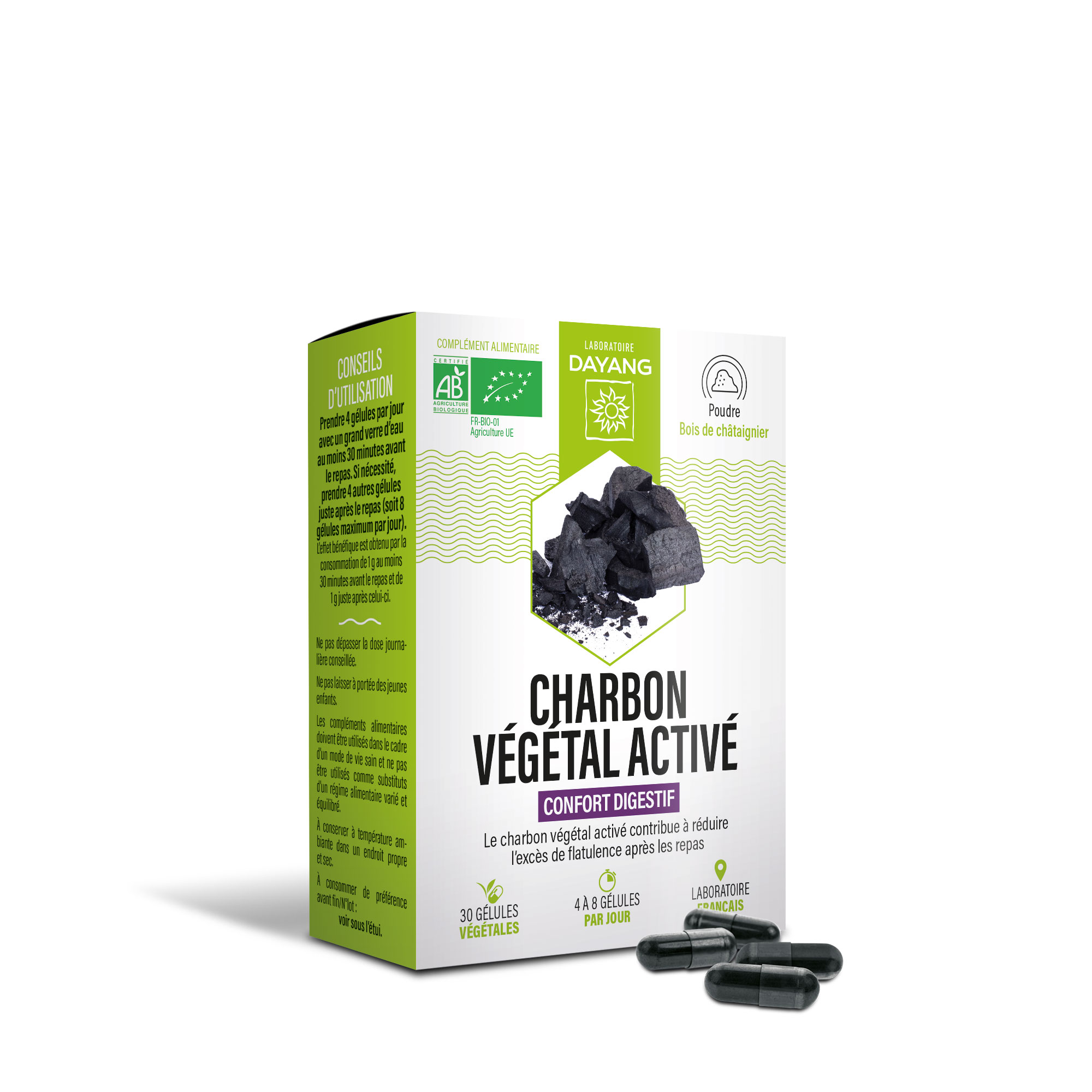 Charbon végétal activé BIO