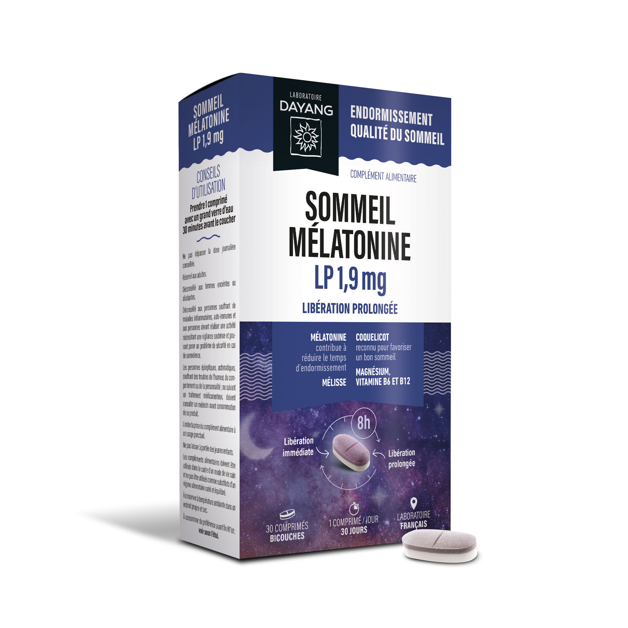 Sommeil mélatonine LP 1,9 mg